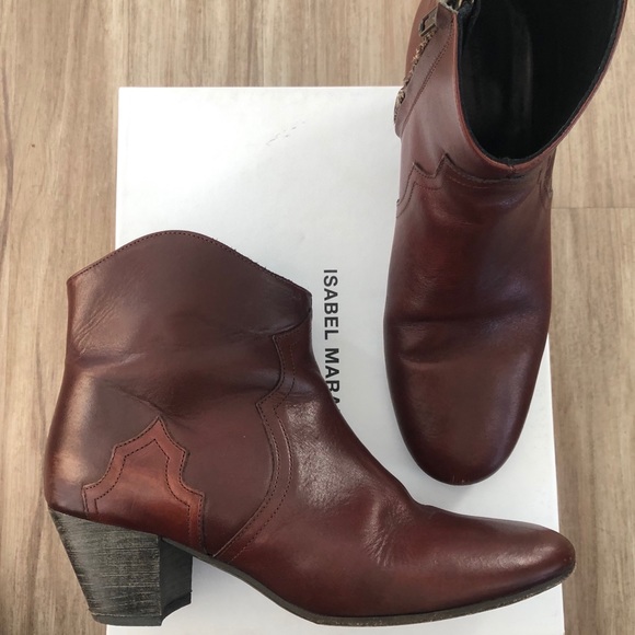isabel marant dacken boots cognac